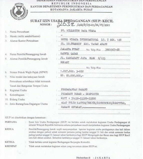 Detail Contoh Surat Izin Usaha Mikro Nomer 14