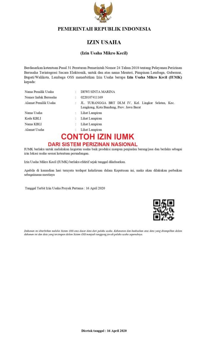 Detail Contoh Surat Izin Usaha Mikro Nomer 17
