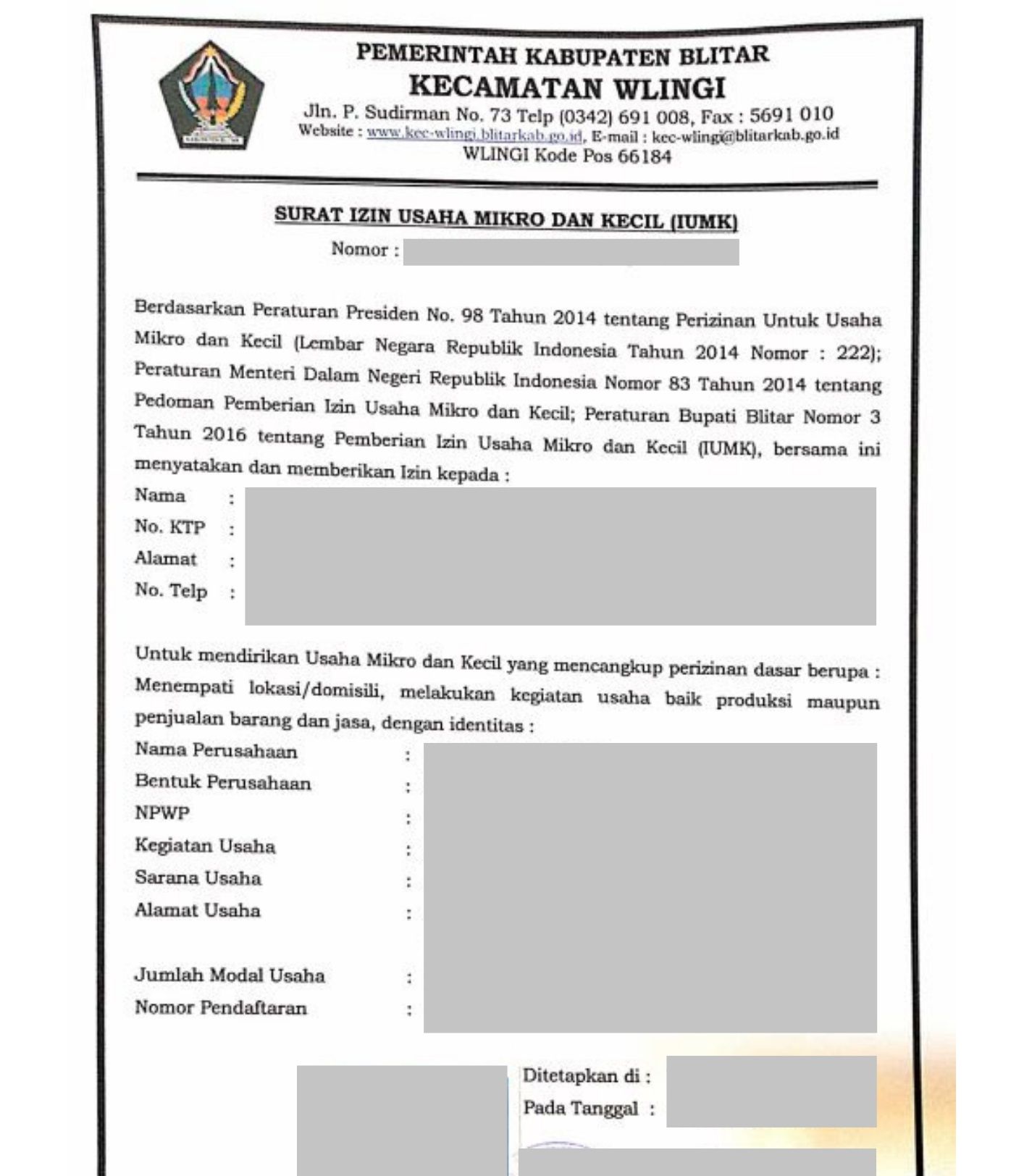 Detail Contoh Surat Izin Usaha Mikro Nomer 18