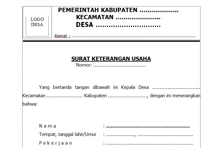 Detail Contoh Surat Izin Usaha Mikro Nomer 28