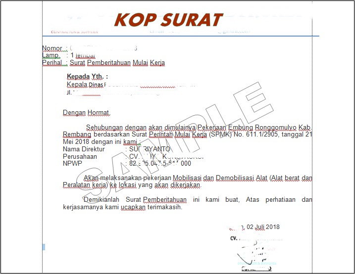 Detail Contoh Surat Jalan Alat Berat Nomer 45