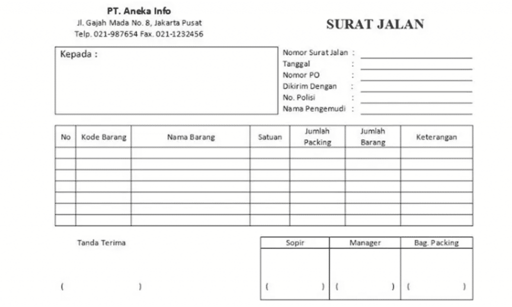 Contoh Surat Jalan Doc - KibrisPDR