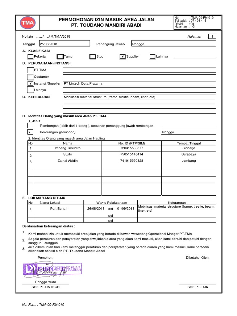 Detail Contoh Surat Jalan Material Nomer 40