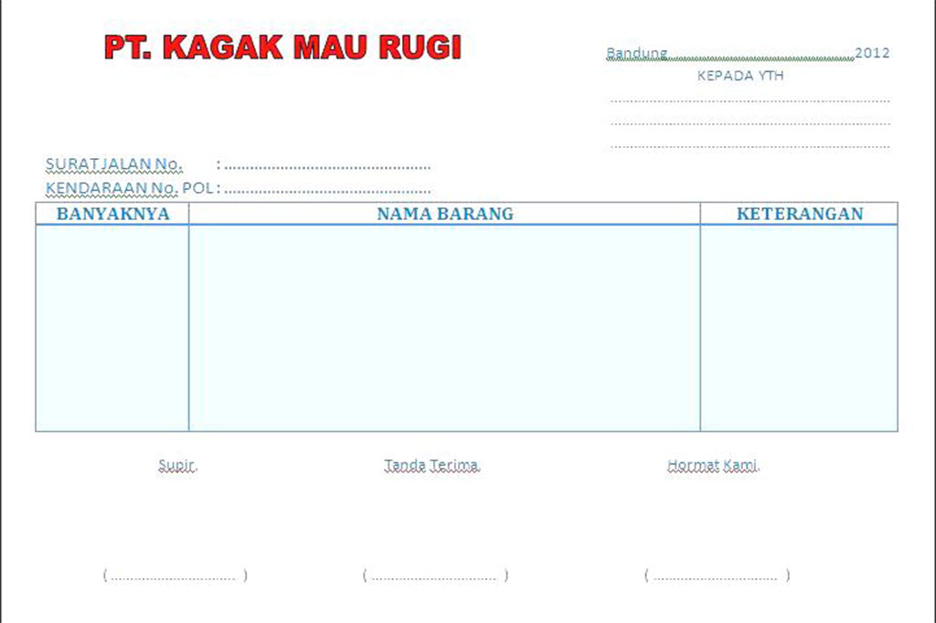 Detail Contoh Surat Jalan Pengambilan Barang Nomer 33