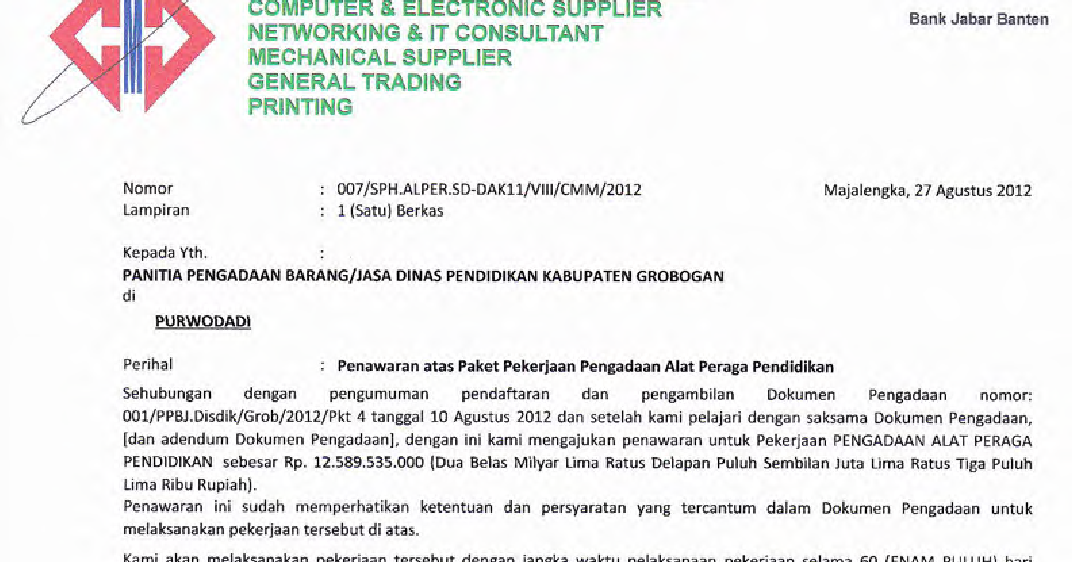 Detail Contoh Surat Jaminan Pelaksanaan Nomer 23