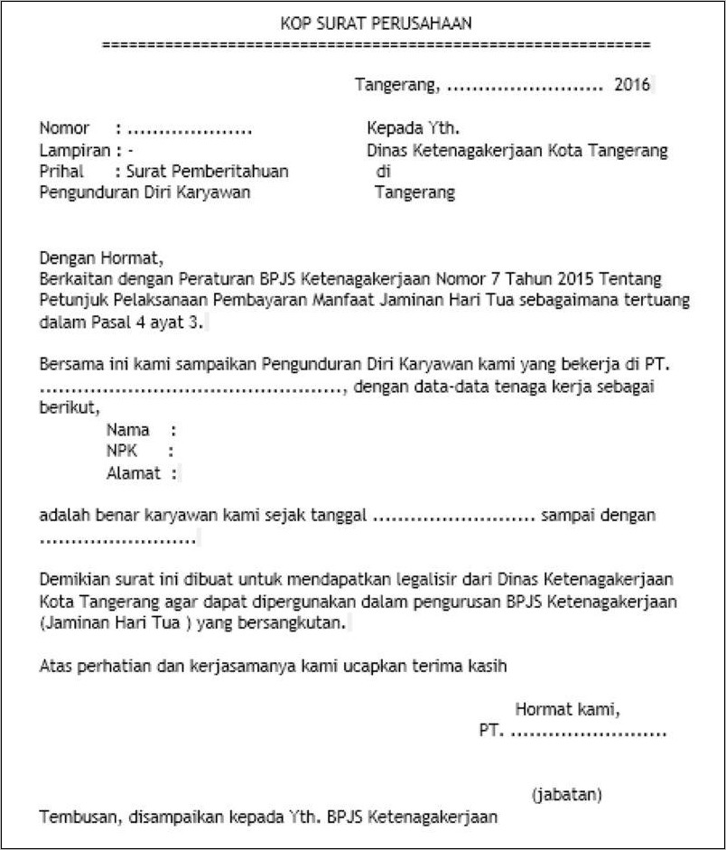 Detail Contoh Surat Ke Disnaker Nomer 17