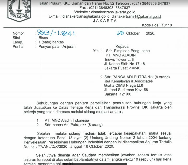 Detail Contoh Surat Ke Disnaker Nomer 38