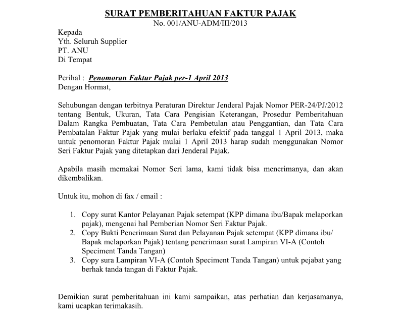 Detail Contoh Surat Ke Kantor Pajak Nomer 41