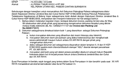 Detail Contoh Surat Keabsahan Dokumen Nomer 35