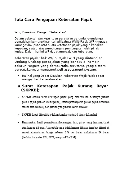 Detail Contoh Surat Keberatan Pajak Atas Skpkb Nomer 27