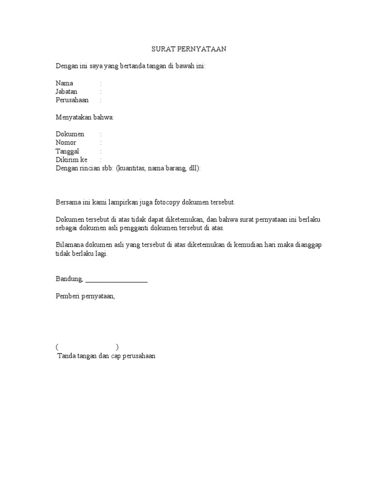 Detail Contoh Surat Kehilangan Barang Nomer 5
