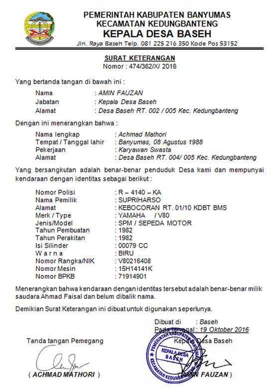 Detail Contoh Surat Kehilangan Dari Desa Nomer 26