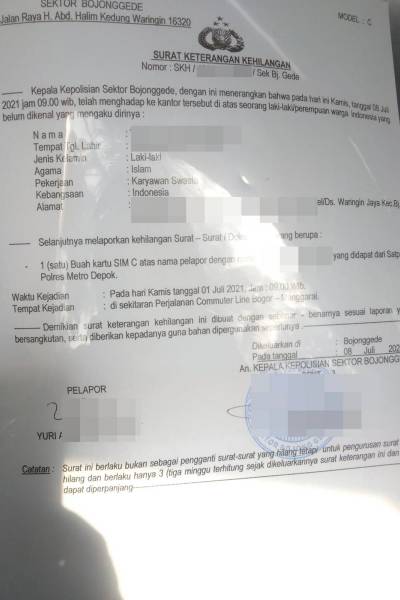 Detail Contoh Surat Kehilangan Dari Kepolisian Nomer 34