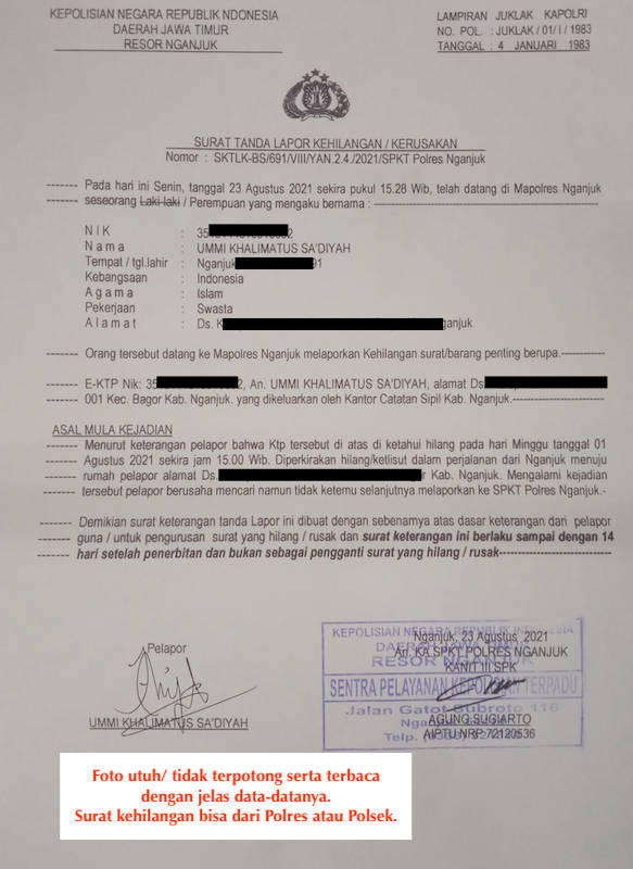 Detail Contoh Surat Kehilangan Dari Kepolisian Nomer 48