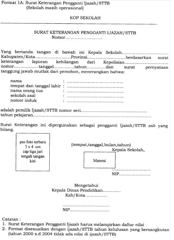 Detail Contoh Surat Kehilangan Ijazah Dari Sekolah Nomer 44