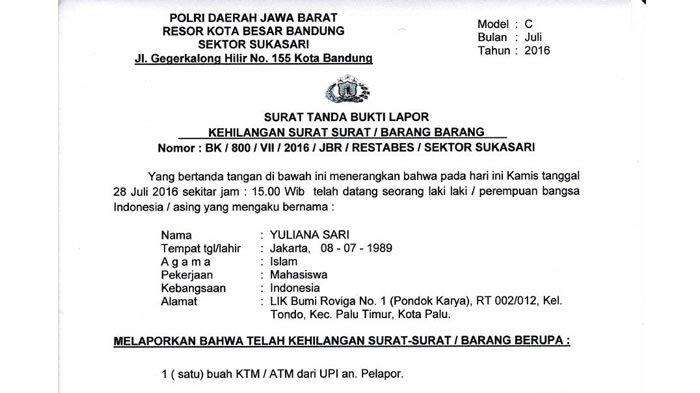 Detail Contoh Surat Kehilangan Kartu Nomer 38