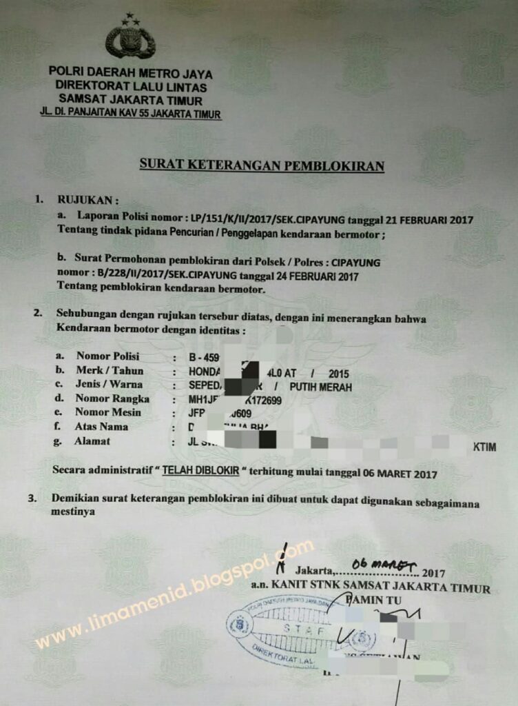 Detail Contoh Surat Kehilangan Kepolisian Nomer 48