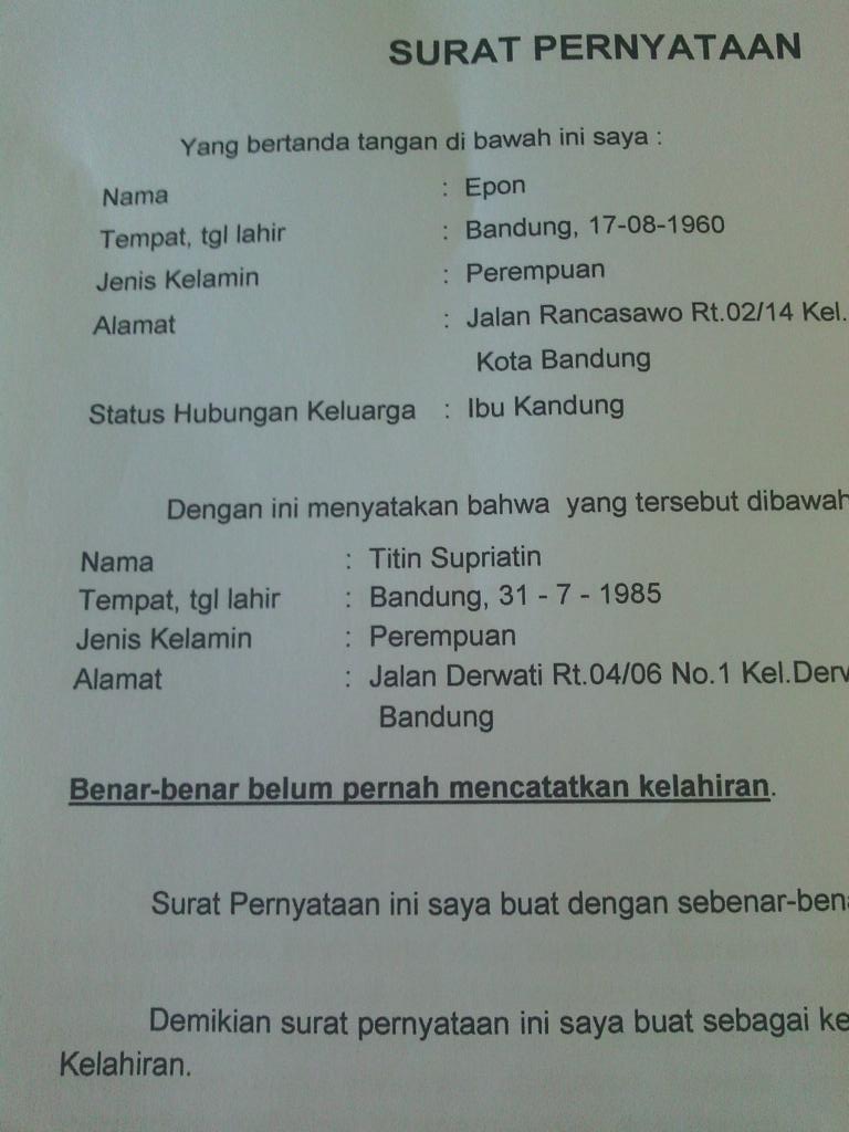 Detail Contoh Surat Kelahiran Nomer 21