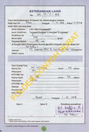 Detail Contoh Surat Kelahiran Nomer 27