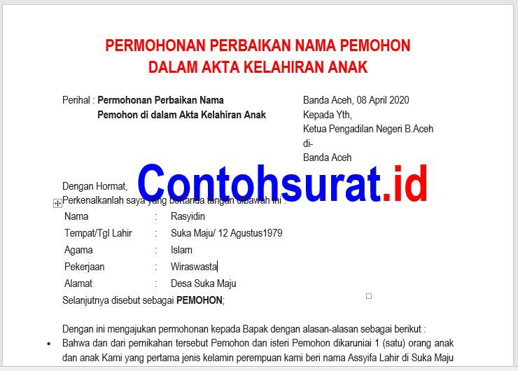 Detail Contoh Surat Kelahiran Nomer 42