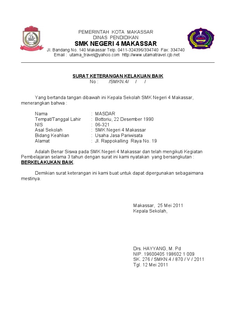 Detail Contoh Surat Kelakuan Baik Nomer 28