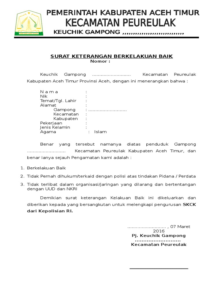 Detail Contoh Surat Kelakuan Baik Nomer 56