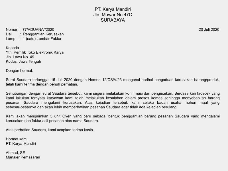 Detail Contoh Surat Keluhan Nomer 25