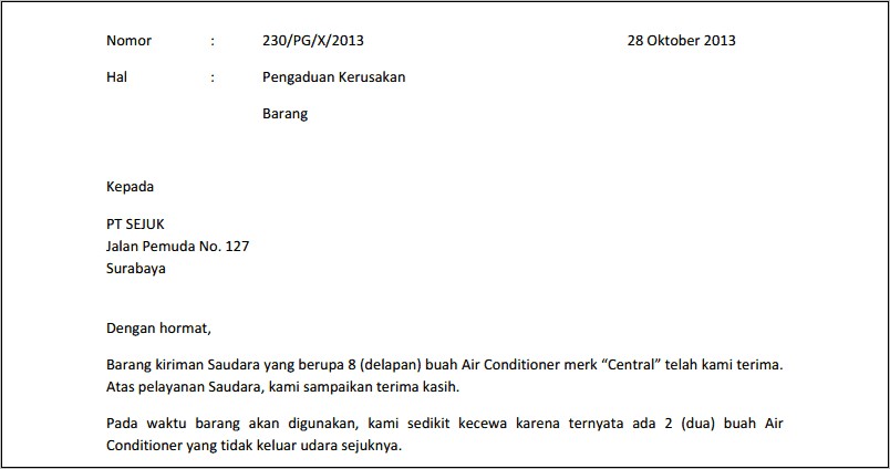 Detail Contoh Surat Keluhan Nomer 47