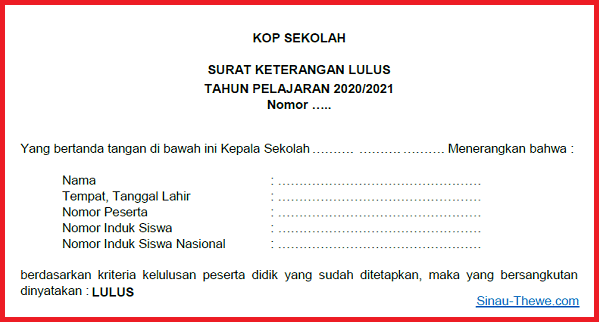 Detail Contoh Surat Kelulusan Sma Nomer 12