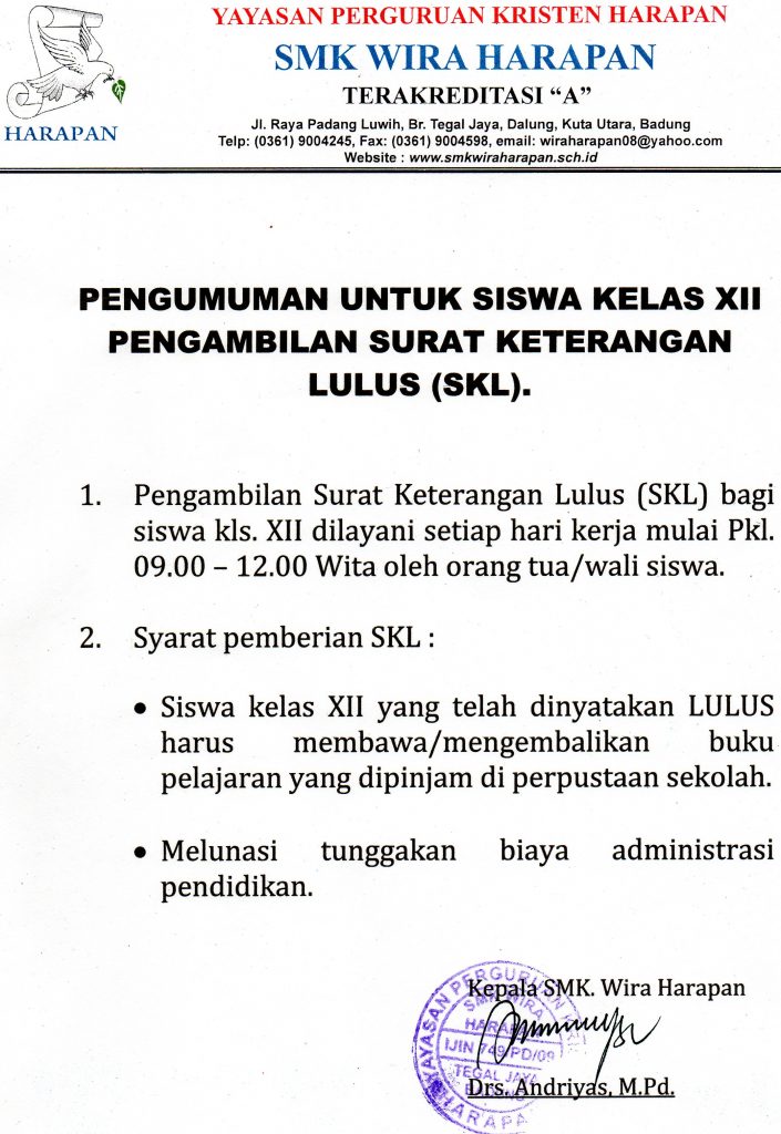 Detail Contoh Surat Kelulusan Smk Nomer 49