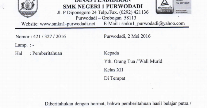 Detail Contoh Surat Kelulusan Smk Nomer 56