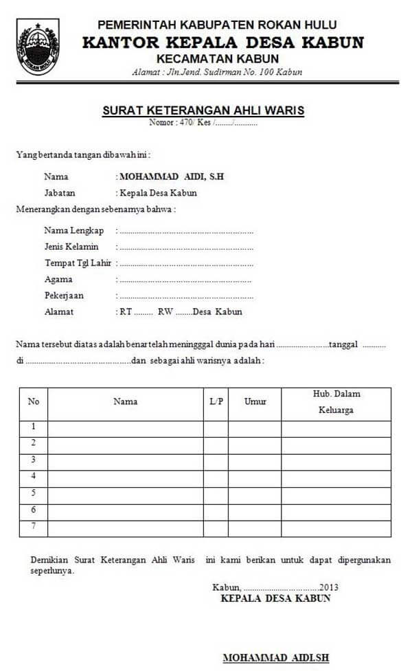 Detail Contoh Surat Kematian Dari Kelurahan Doc Nomer 54