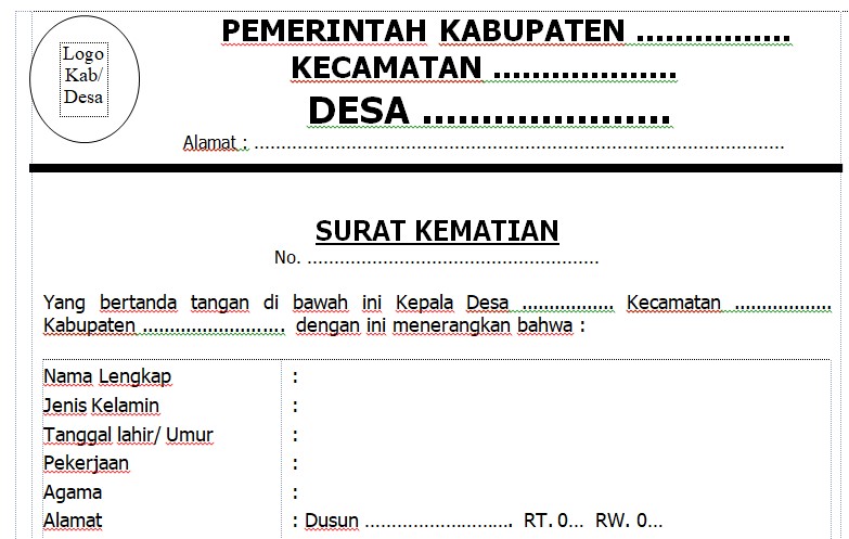 Detail Contoh Surat Kematian Dari Rt Nomer 17