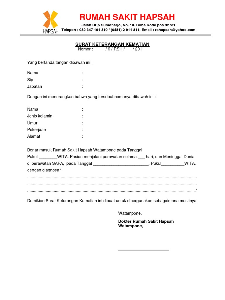 Detail Contoh Surat Kematian Dari Rt Nomer 25