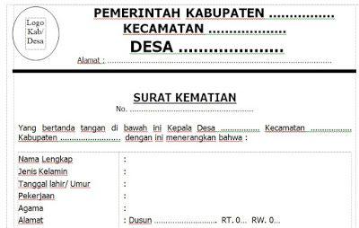 Detail Contoh Surat Kematian Dari Rt Nomer 33