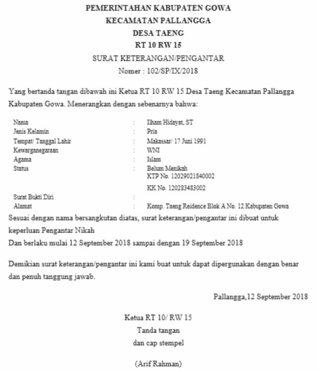 Detail Contoh Surat Kematian Dari Rt Rw Nomer 34