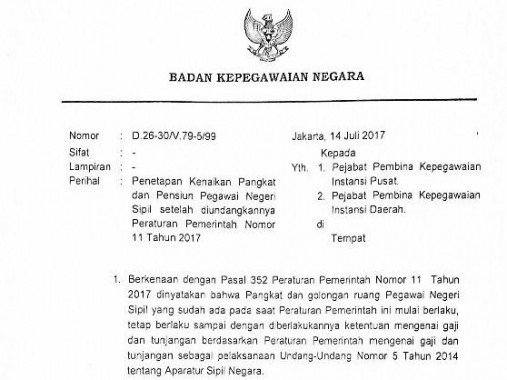 Detail Contoh Surat Kenaikan Pangkat Nomer 7