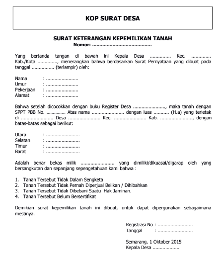 Detail Contoh Surat Kepemilikan Harta Nomer 20