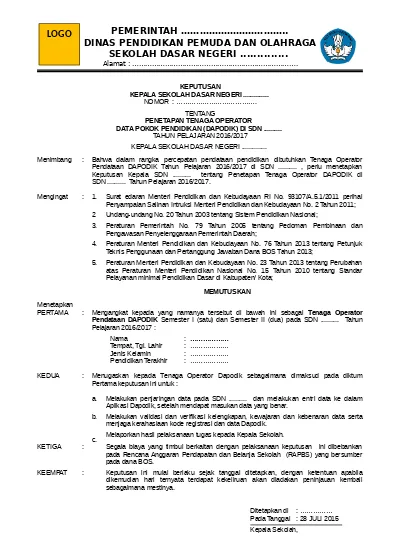 Detail Contoh Surat Keputusan Nomer 34