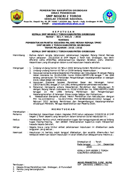 Detail Contoh Surat Keputusan Nomer 42