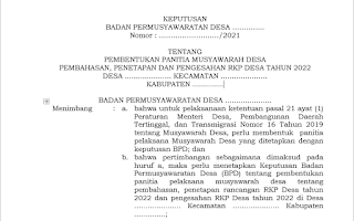 Detail Contoh Surat Keputusan Bpd Nomer 31