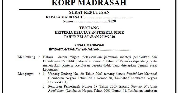 Detail Contoh Surat Keputusan Kelulusan Sd Nomer 23