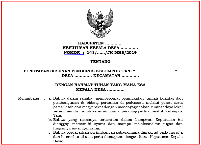 Detail Contoh Surat Keputusan Kepala Desa Nomer 8