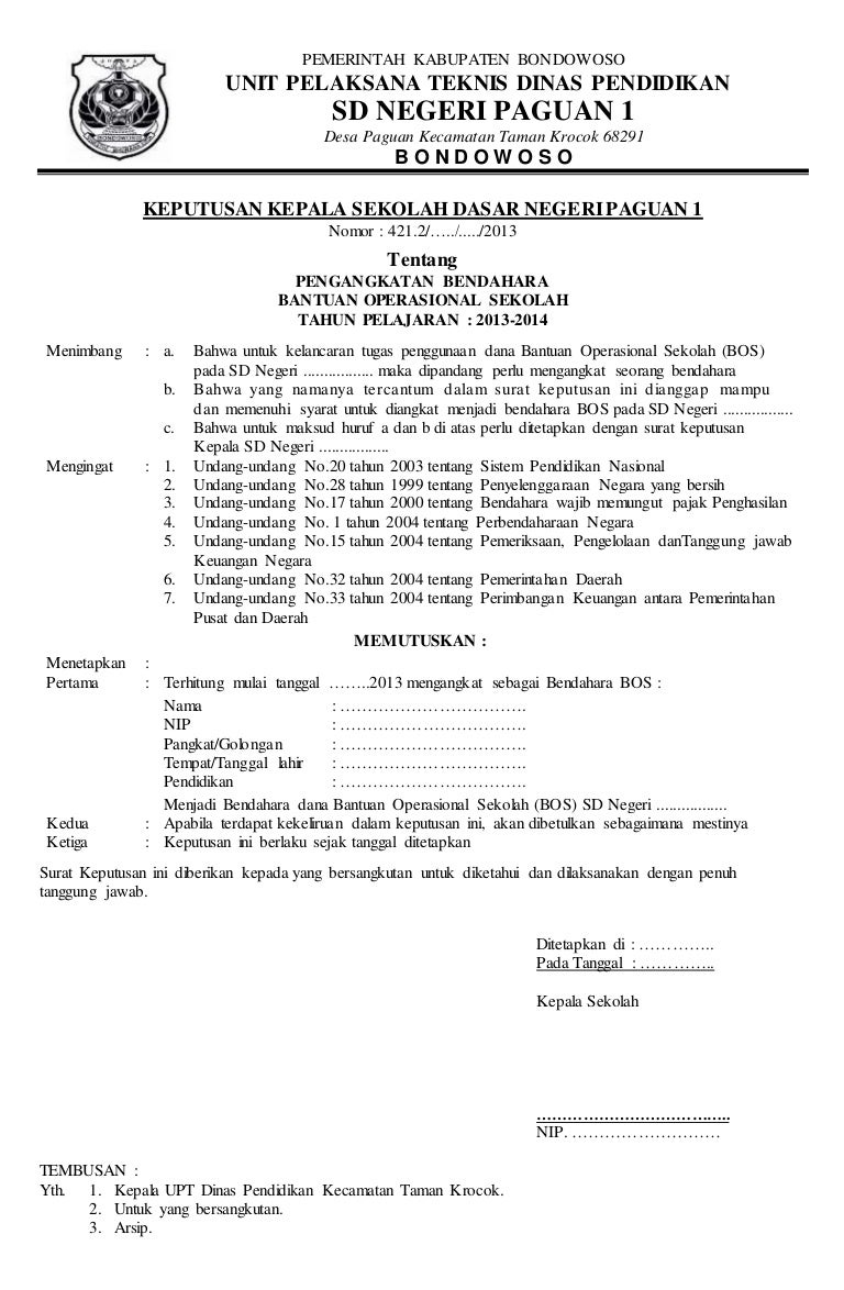 Detail Contoh Surat Keputusan Kepala Sekolah Nomer 33