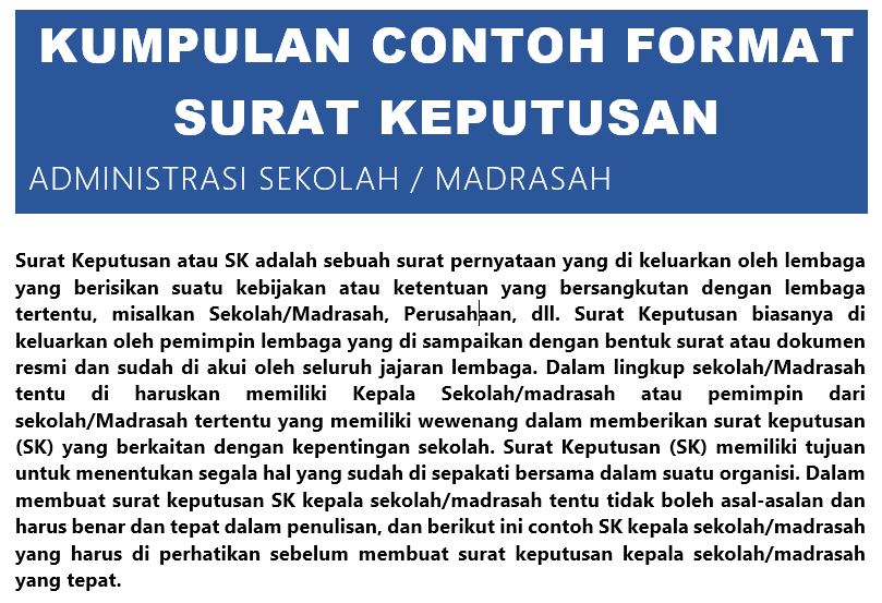 Detail Contoh Surat Keputusan Kepala Sekolah Nomer 39