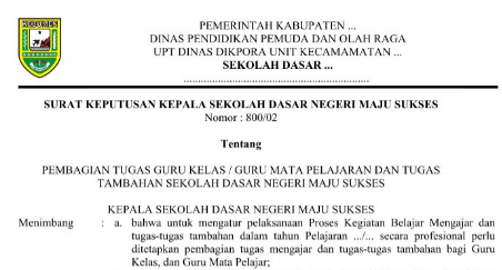 Detail Contoh Surat Keputusan Kepala Sekolah Nomer 7