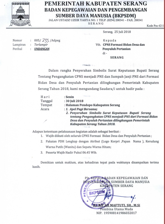 Detail Contoh Surat Keputusan Pengangkatan Pegawai Negeri Sipil Nomer 13
