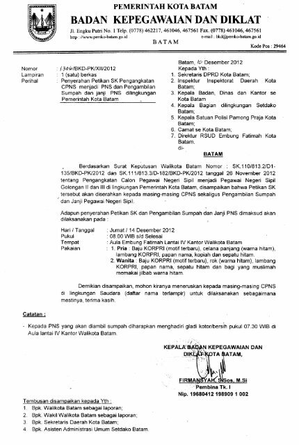 Detail Contoh Surat Keputusan Pengangkatan Pegawai Negeri Sipil Nomer 3