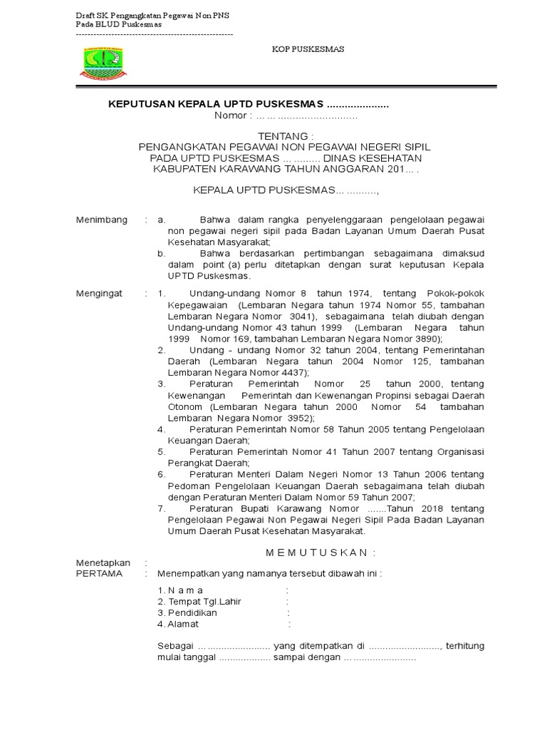 Detail Contoh Surat Keputusan Pengangkatan Pegawai Negeri Sipil Nomer 28