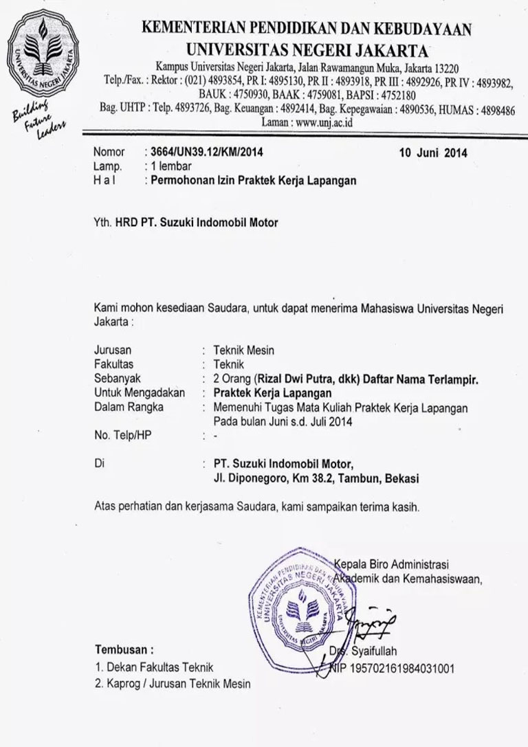 Detail Contoh Surat Kerja Praktek Nomer 35